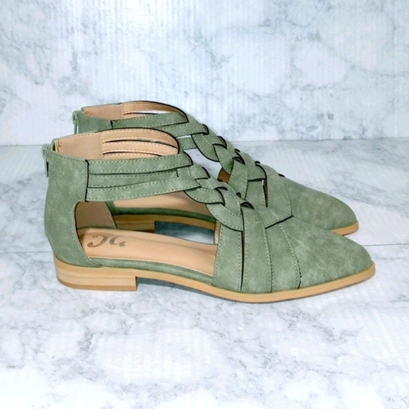 Boho Vibes Faux Suede Shoes in Olive - Picture 6 of 10